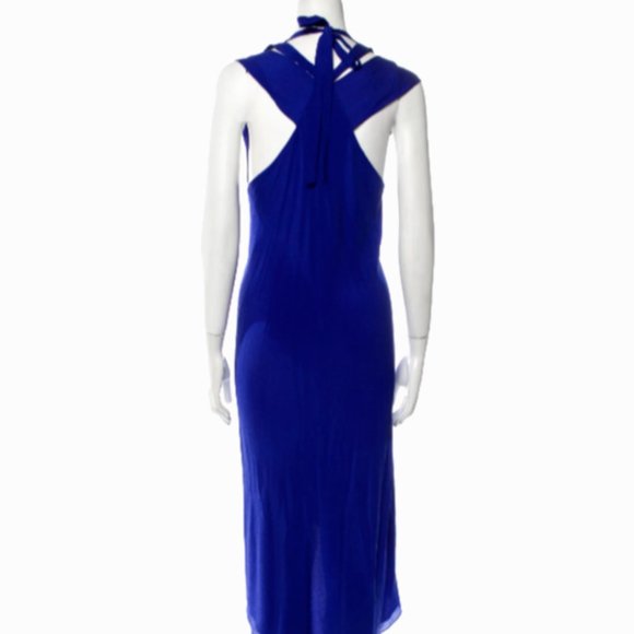 Diane von Furstenberg PANOS Silk Gauze Blue Dress Runway, sz.4 - Picture 7 of 7
